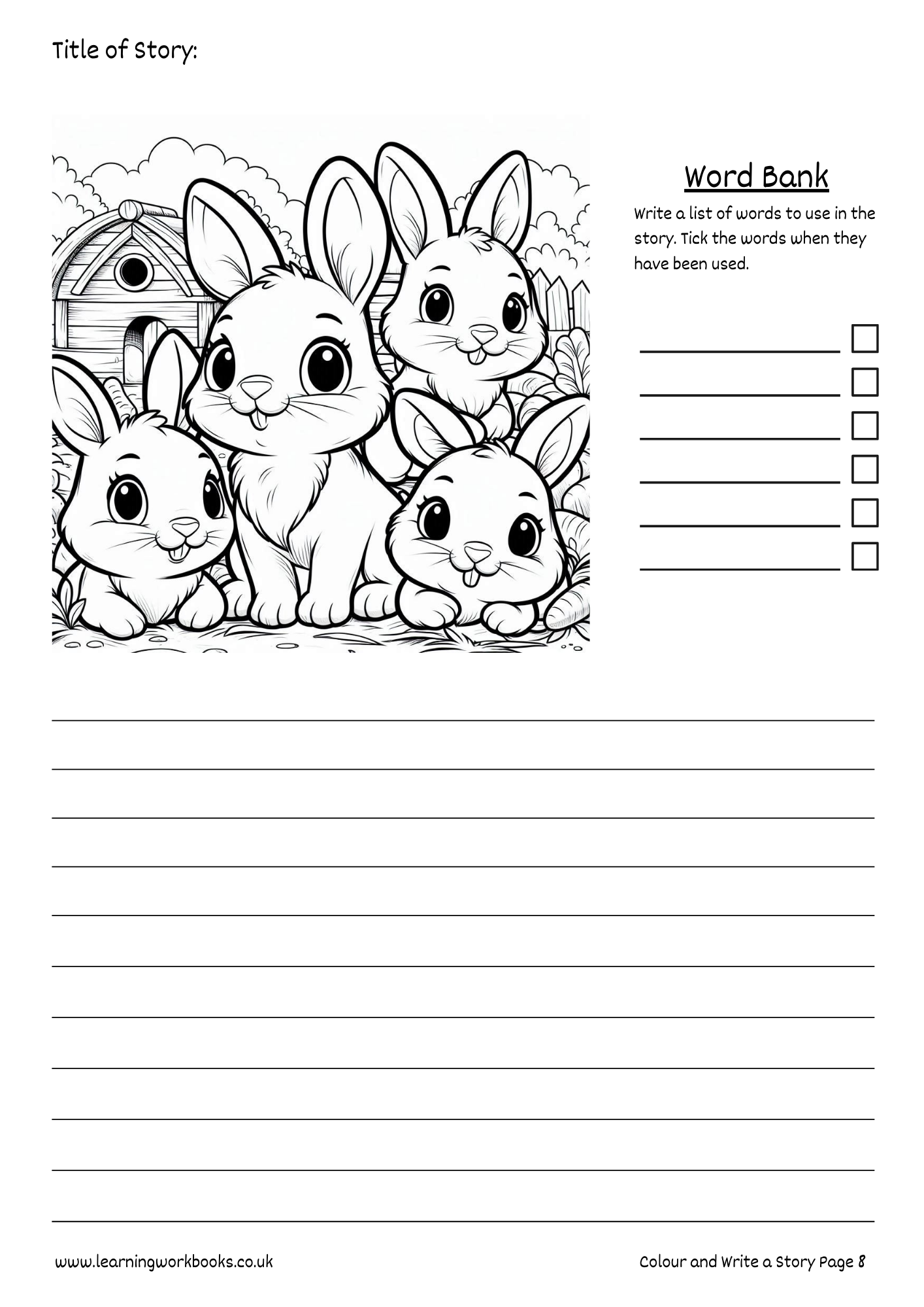 The Farm: Colour and Write a Story Workbook 1 (downloadable digital product)