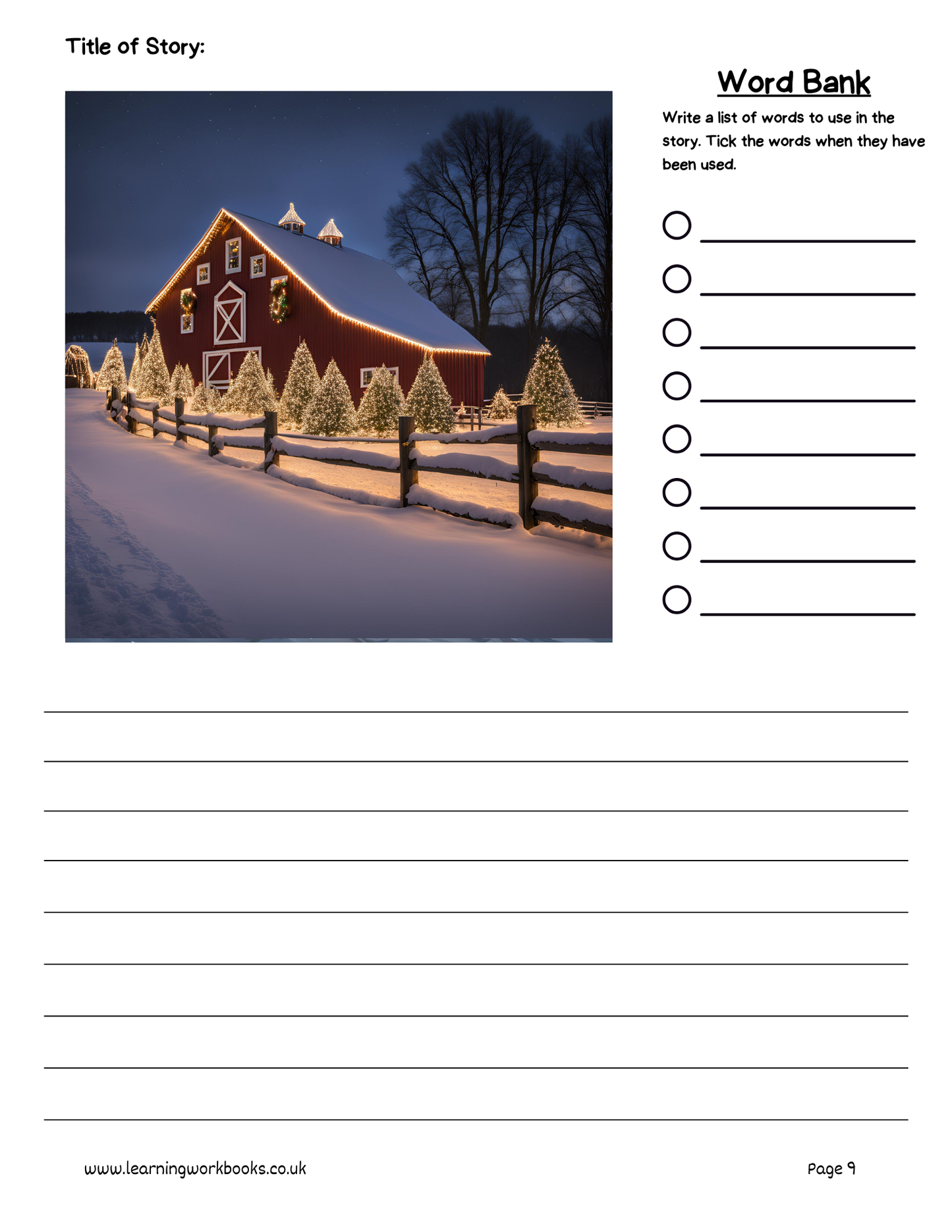 Christmas Story Writing Book 1 (downloadable digital product)