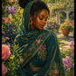 African Woman Sitting in a Peaceful Garden / Realistic African Wall Art 1 / Premium Printable Digital Download
