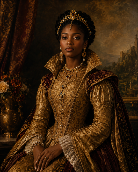 Regal Renaissance Black Woman Portrait / African Renaissance Wall Art 2 / Premium Printable Digital Download