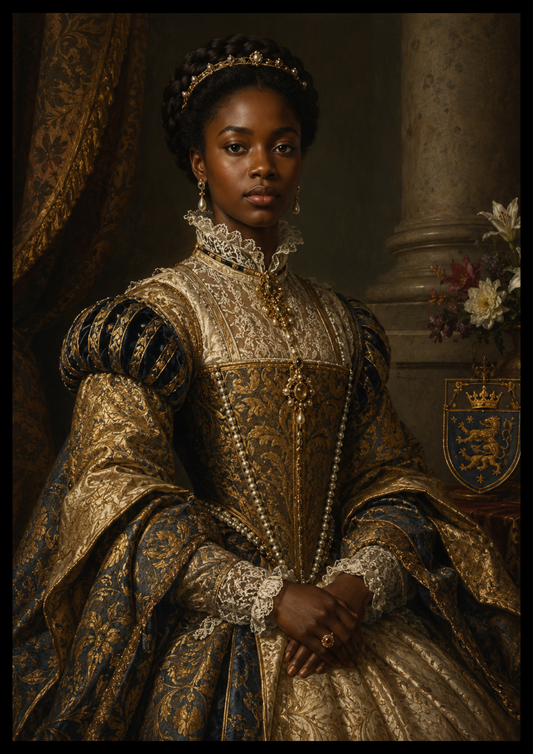 Elegant Black Woman Portrait / African Renaissance Wall Art 1 / Premium Printable Digital Download