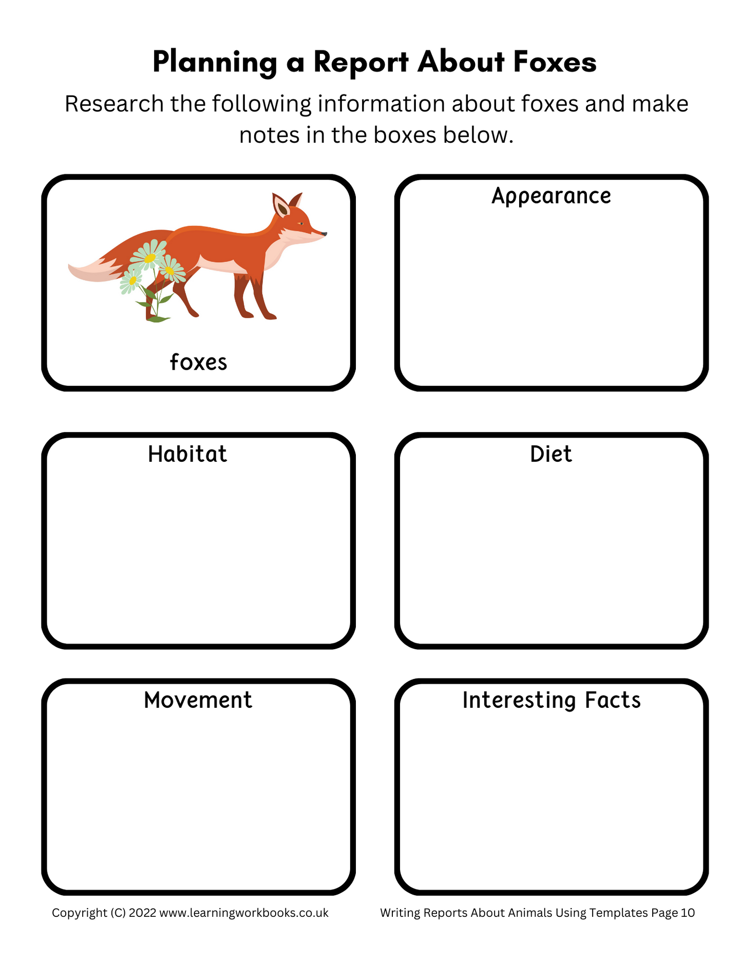 Writing Reports About Animals Using Templates Workbook 1