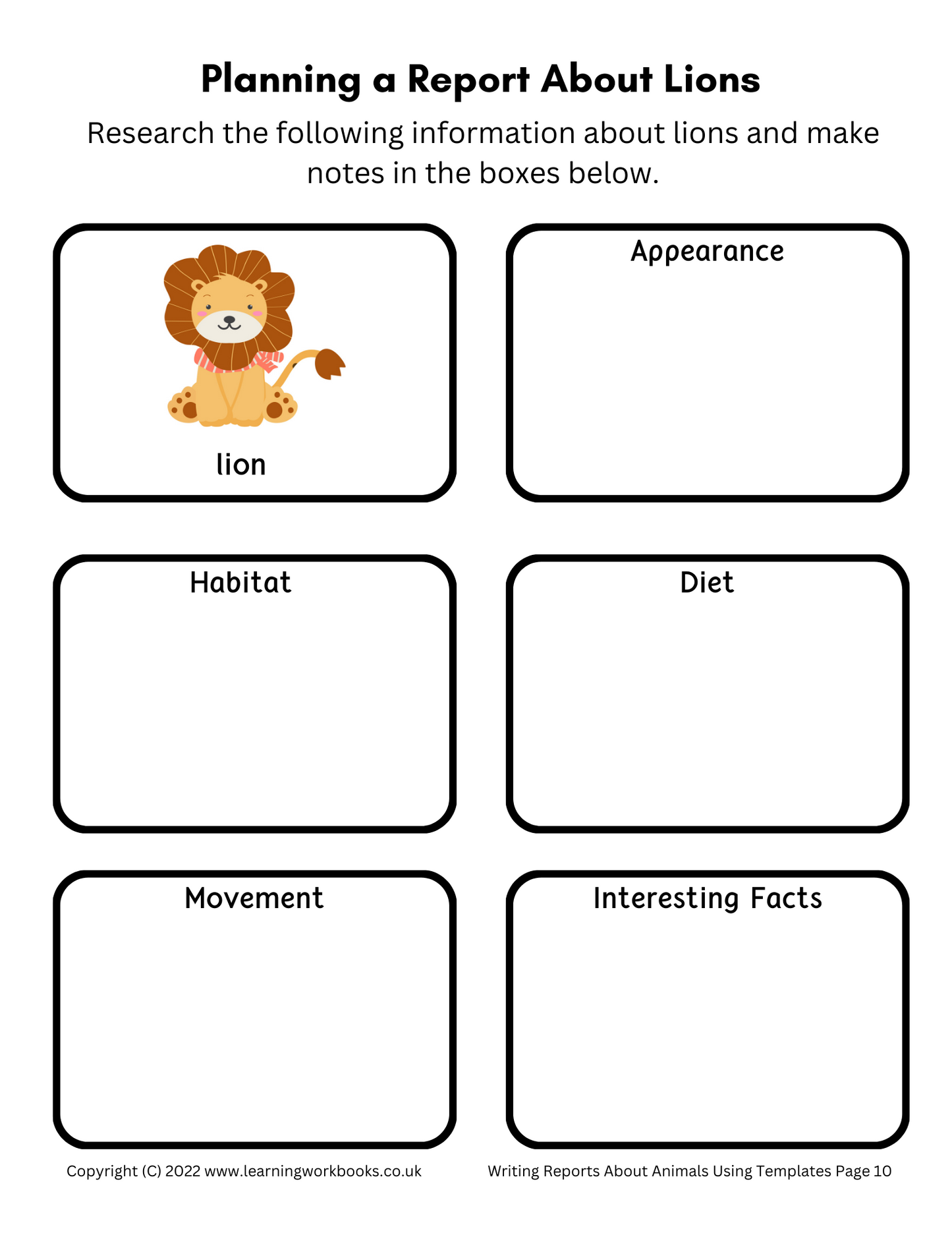 Writing Reports About Animals Using Templates Workbook 2