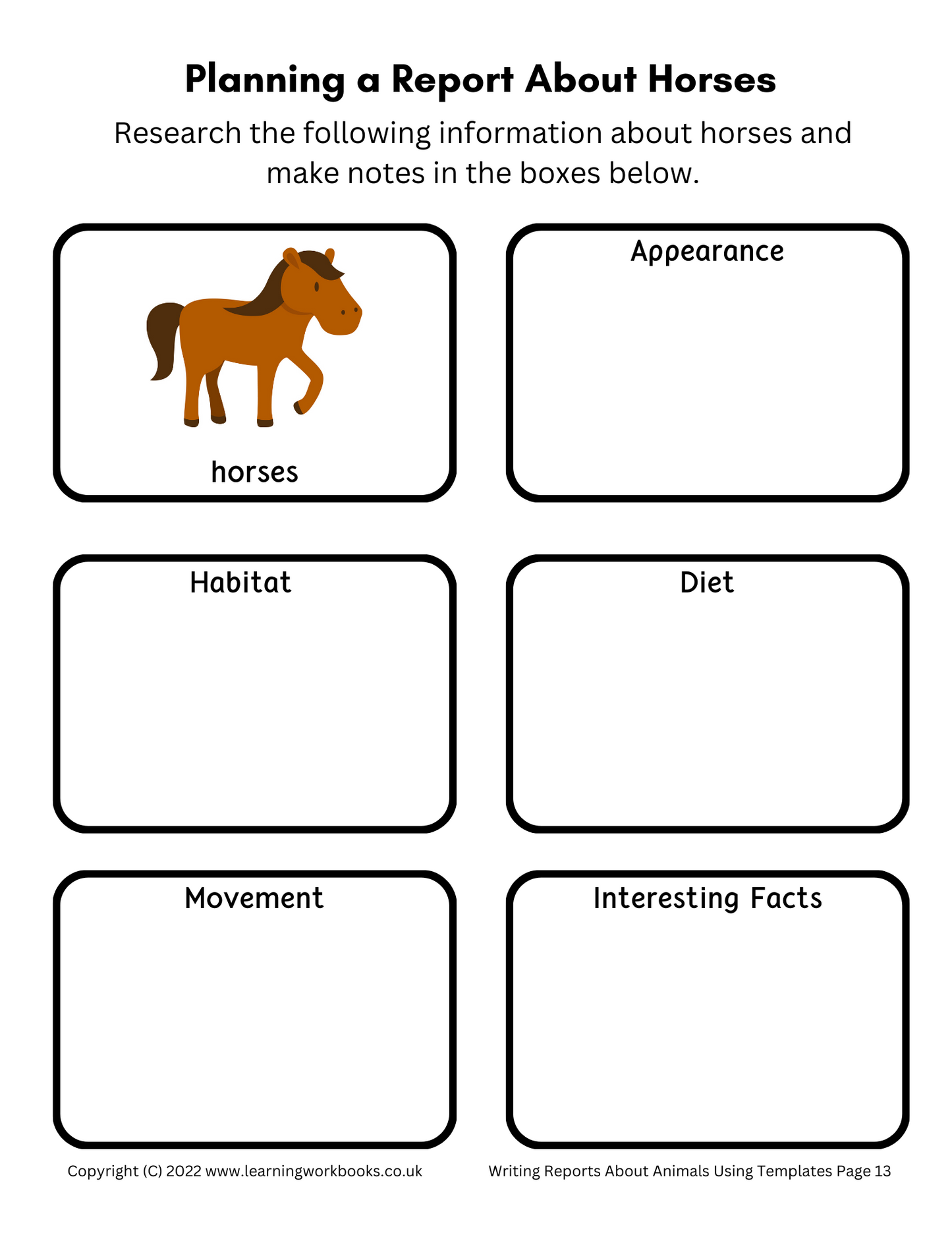 Writing Reports About Animals Using Templates Workbook 2