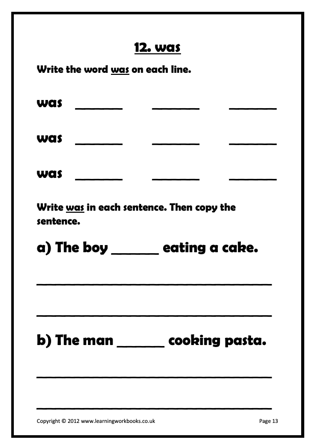 Common Words Workbook 1