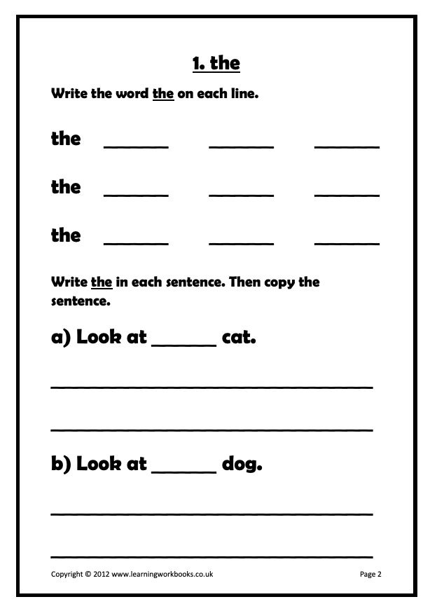 Common Words Workbook 1