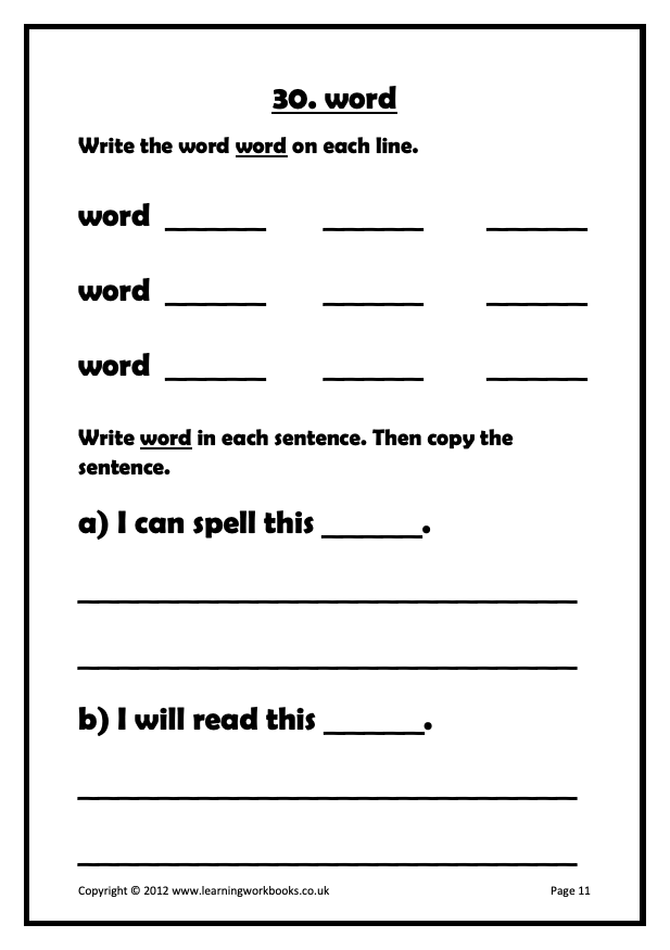 Common Words Workbook 2