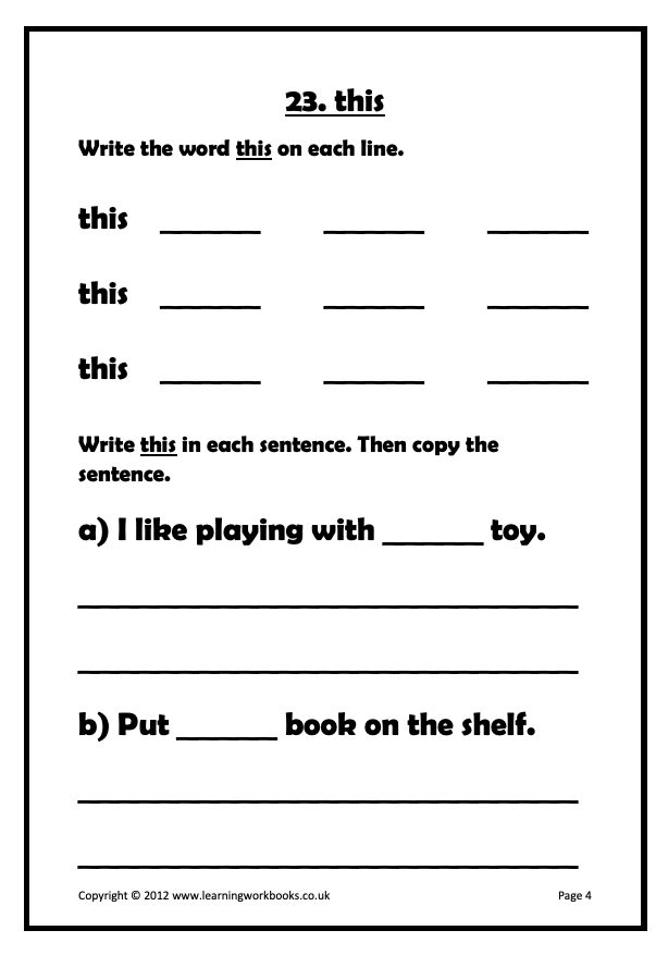 Common Words Workbook 2