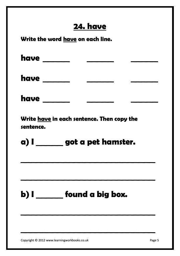 Common Words Workbook 2