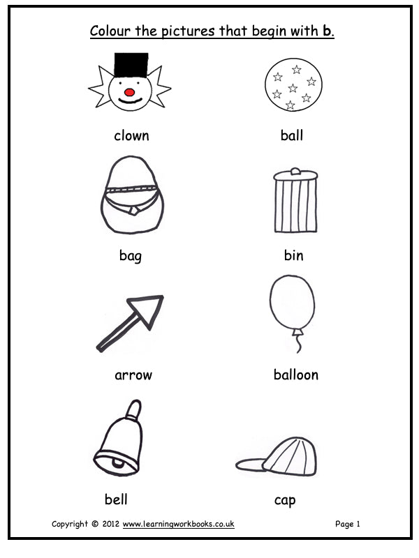 Alphabet Workbook Letter B