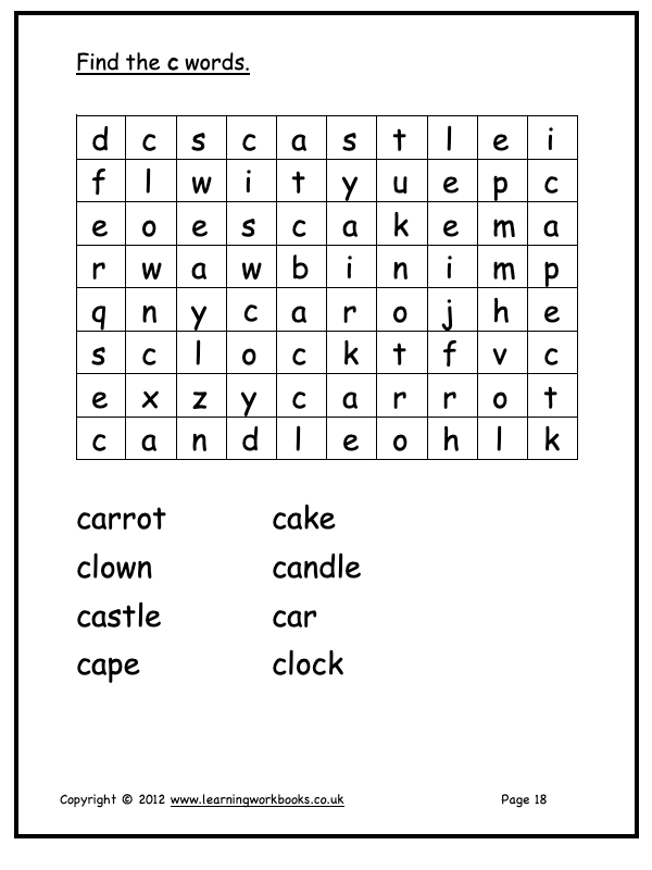 Alphabet Workbook Letter C