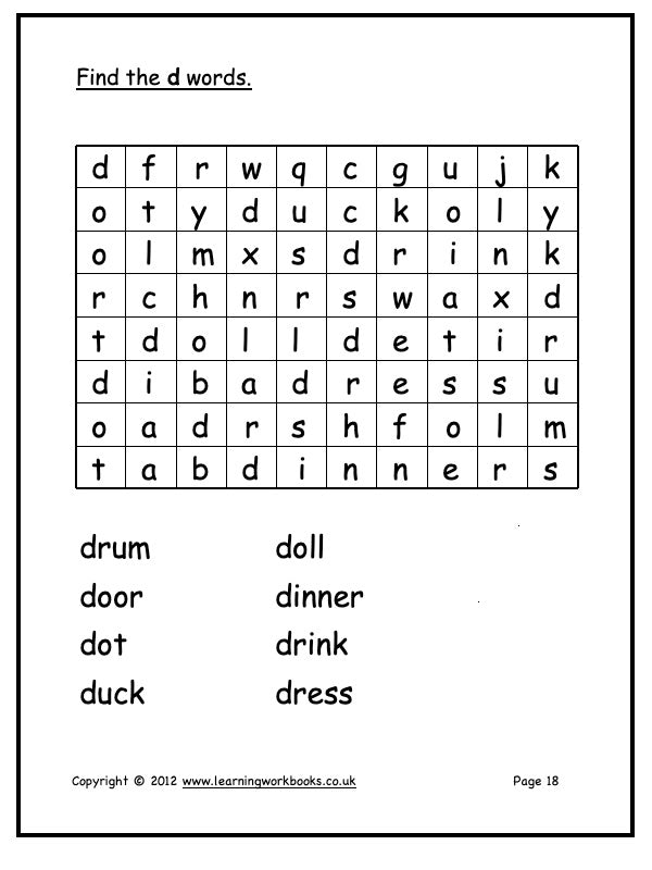 Alphabet Workbook Letter D