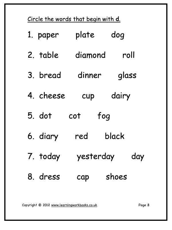 Alphabet Workbook Letter D