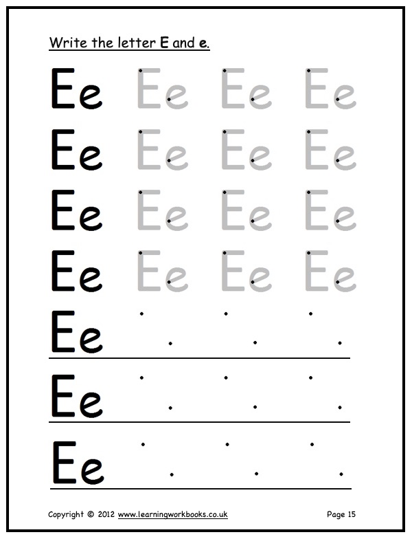 Alphabet Workbook Letter E