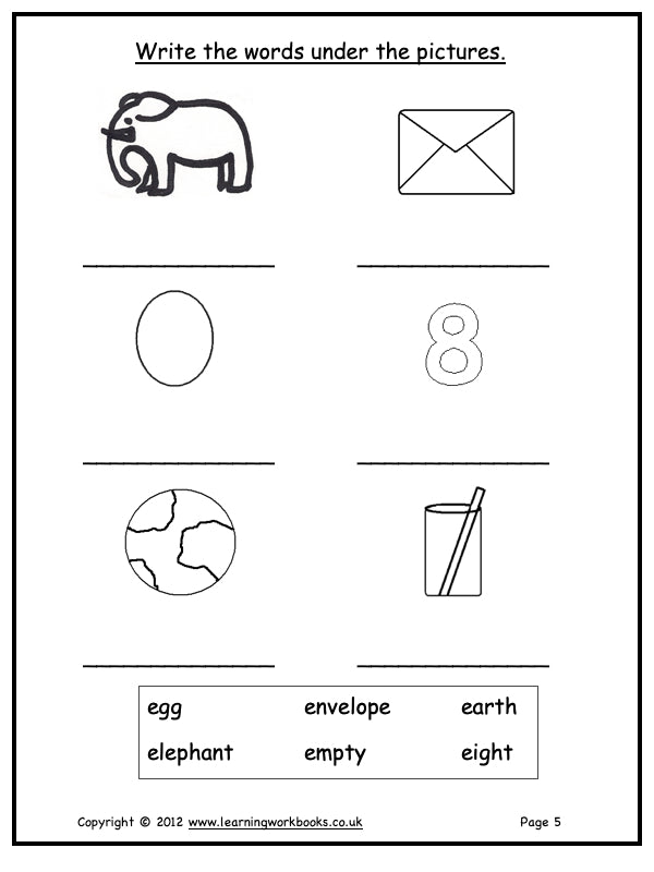 Alphabet Workbook Letter E