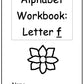 Alphabet Workbook Letter F (downloadable digital product)