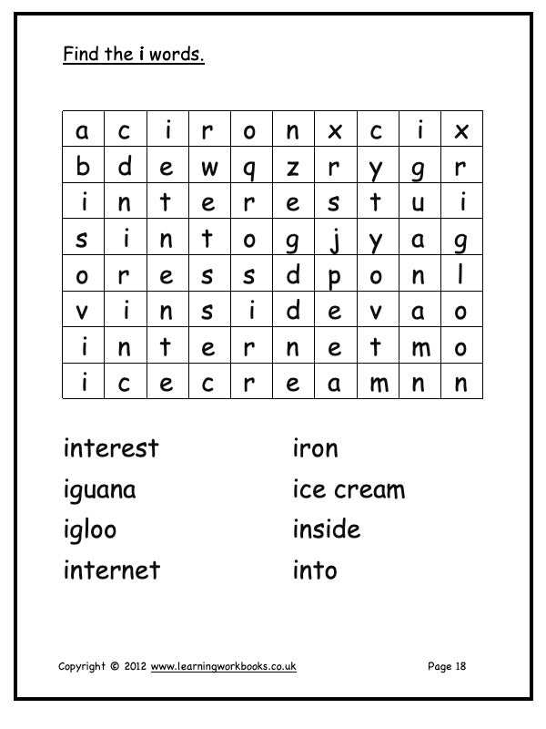 Alphabet Workbook Letter I