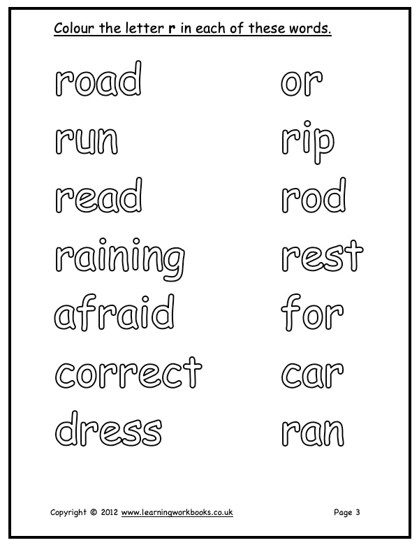 Alphabet Workbook Letter R