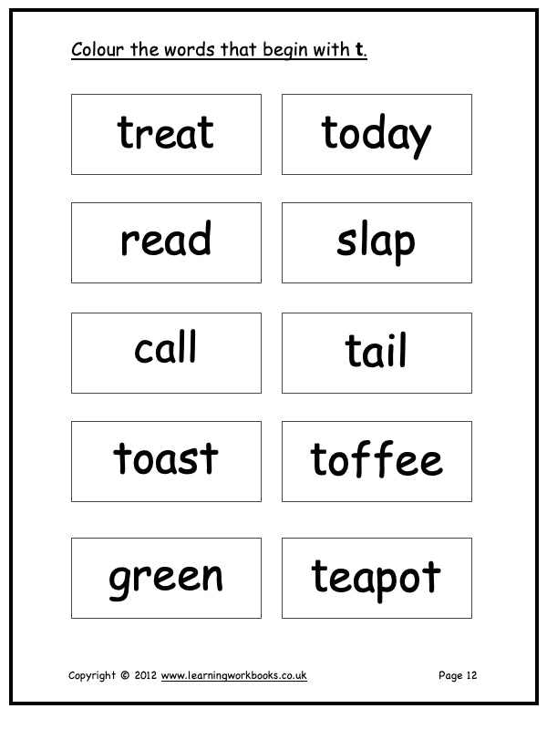 Alphabet Workbook Letter T