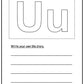 Alphabet Workbook Letter U (downloadable digital product)