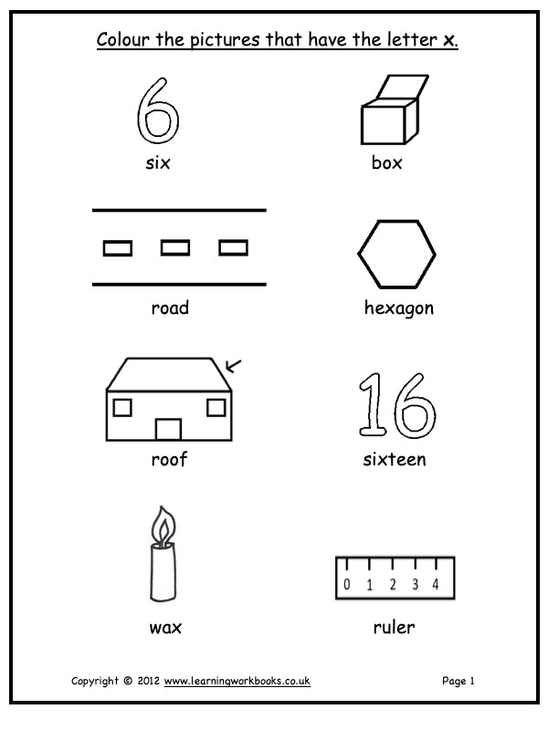 Alphabet Workbook Letter X