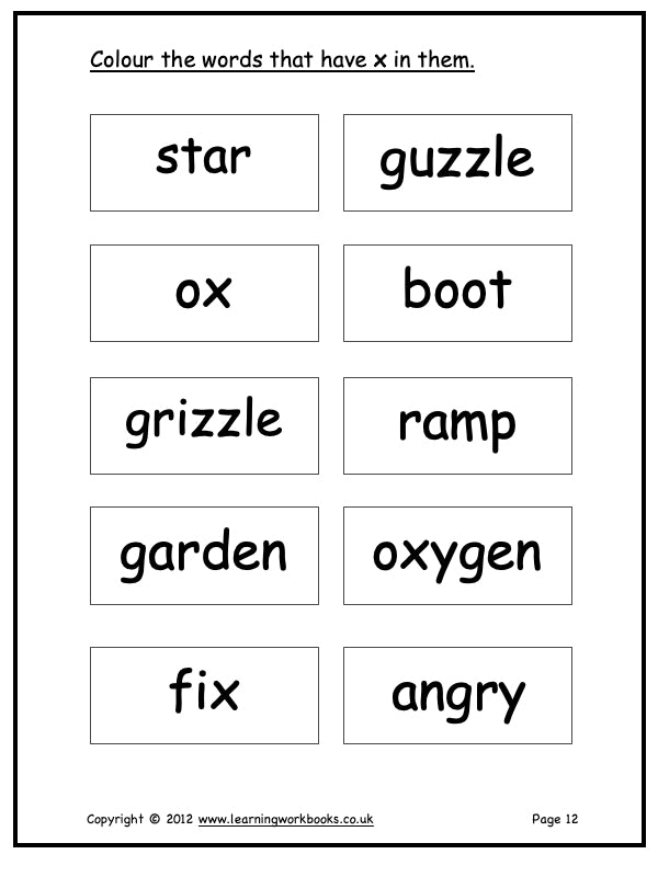 Alphabet Workbook Letter X