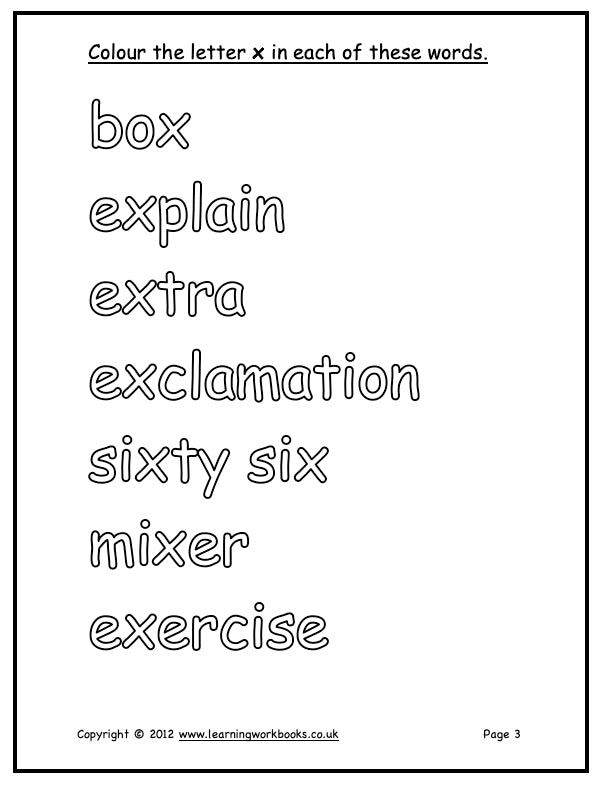 Alphabet Workbook Letter X