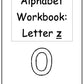 Alphabet Workbook Letter Z (downloadable digital product)