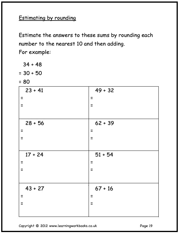 Numbers to 100 Workbook 2: Homework Sheets