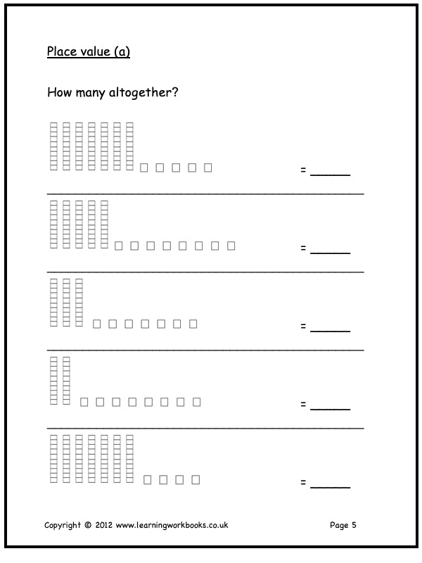 Numbers to 100 Workbook 2: Homework Sheets