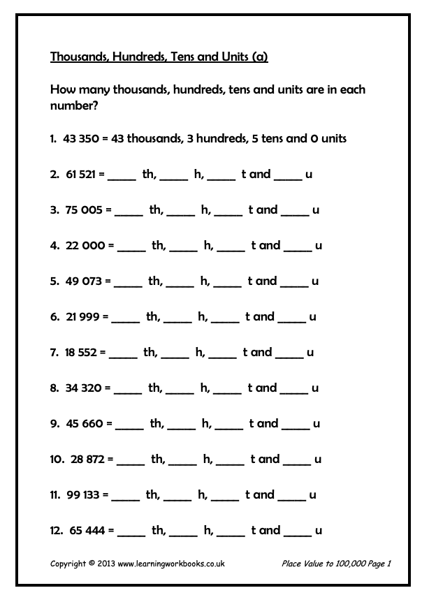 Place Value to 100,000