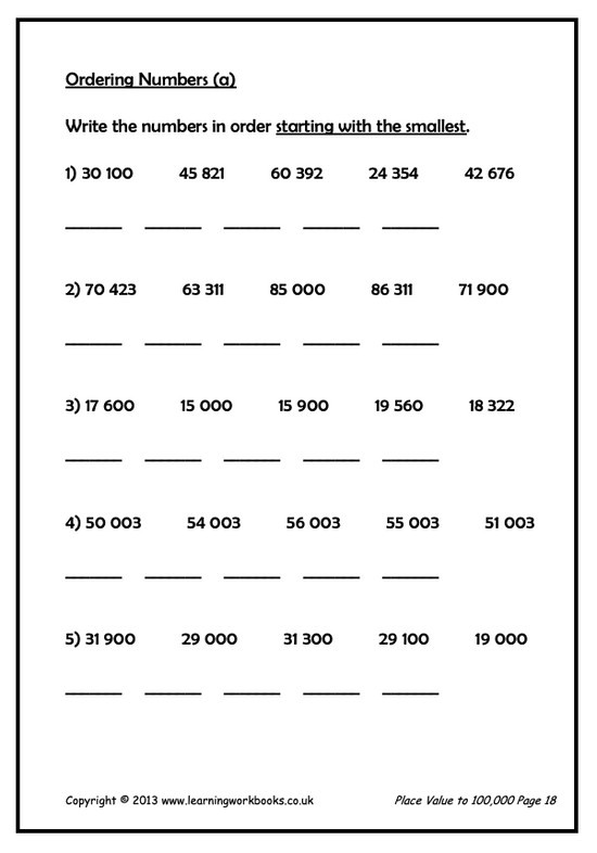 Place Value to 100,000 – Learning Workbooks