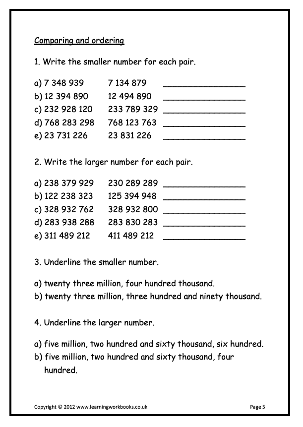 Place Value to a Billion