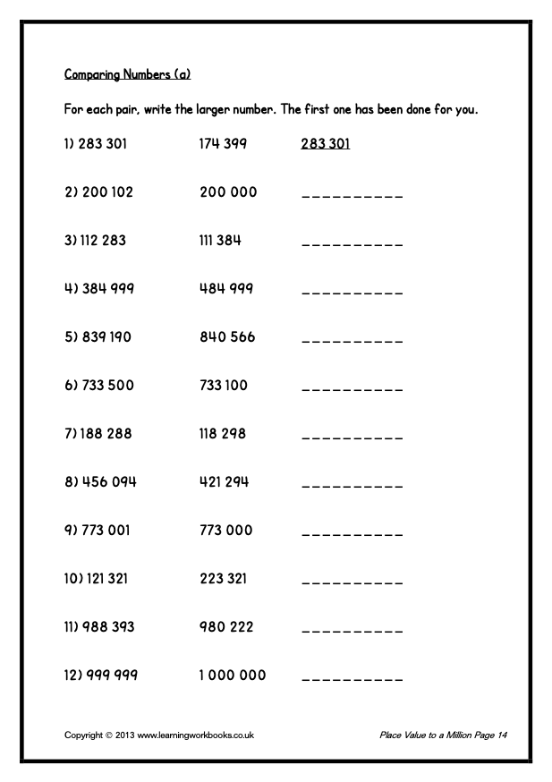 Place Value to a Million