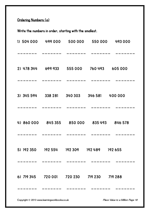 Place Value to a Million