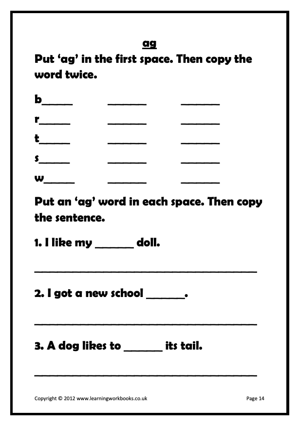 Phonics Workbook 1 - Short Vowel a