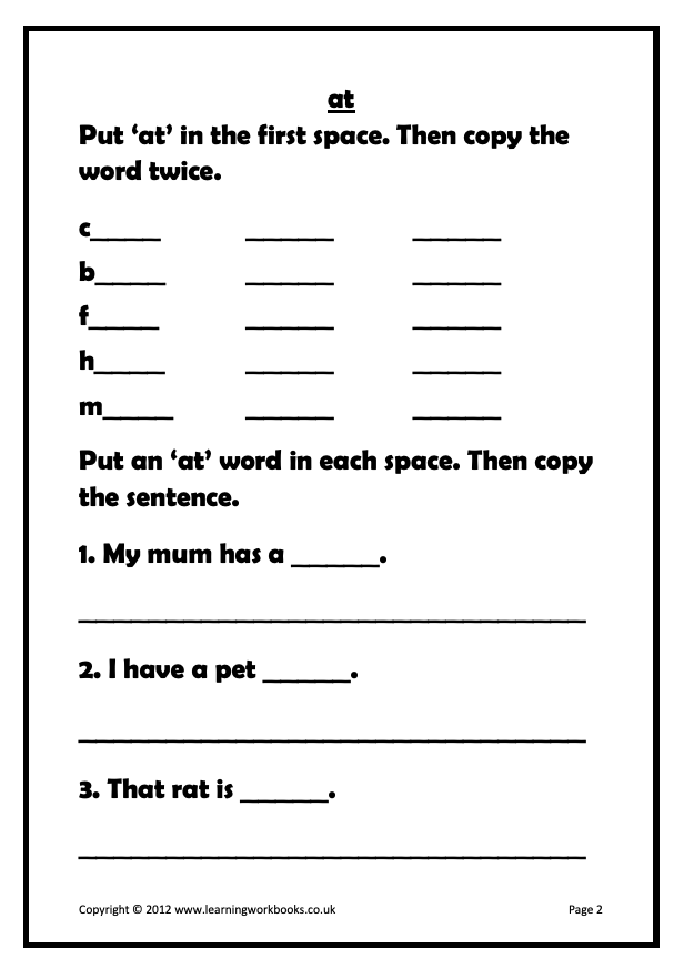 Phonics Workbook 1 - Short Vowel a