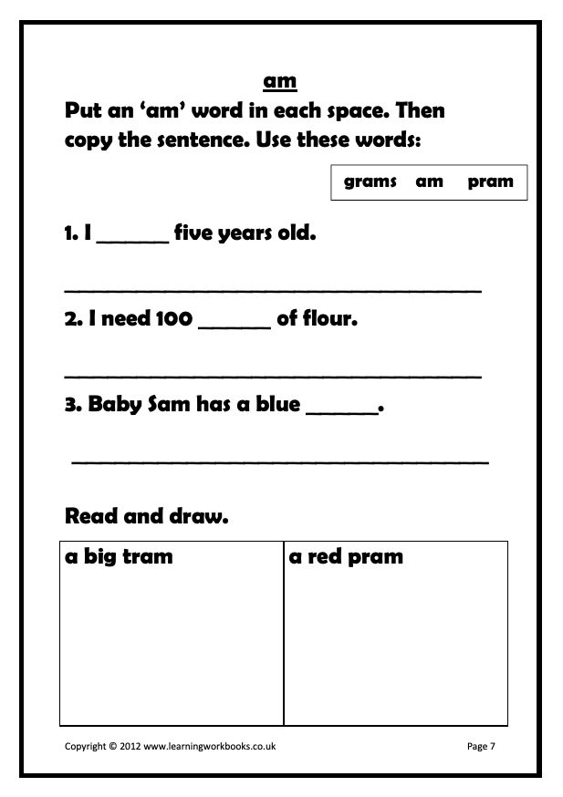 Phonics Workbook 1 - Short Vowel a