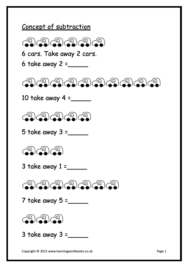 Subtraction to 5