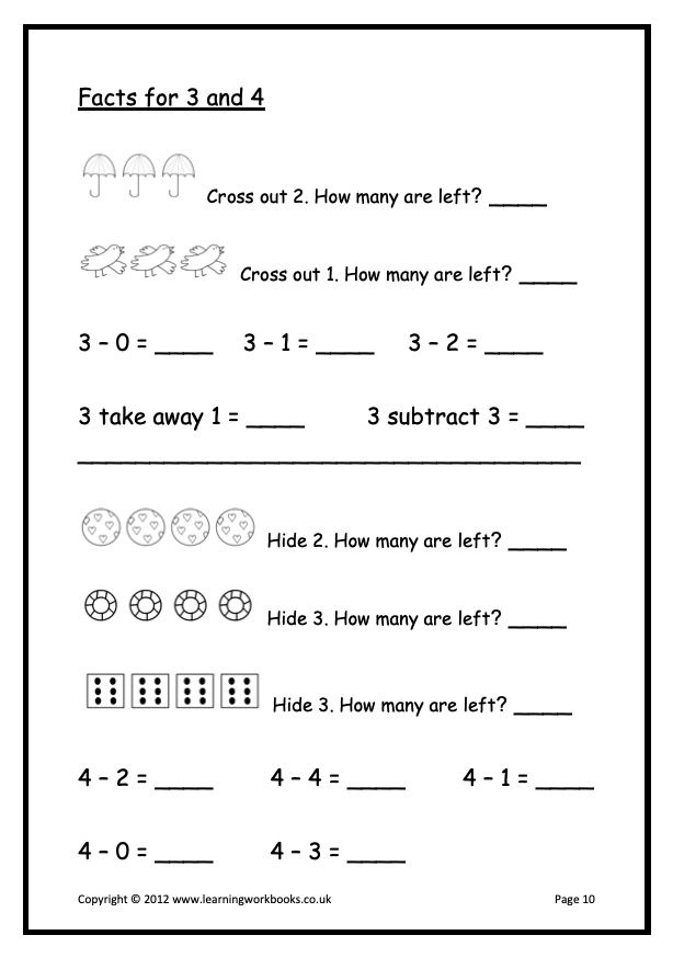 Subtraction to 5