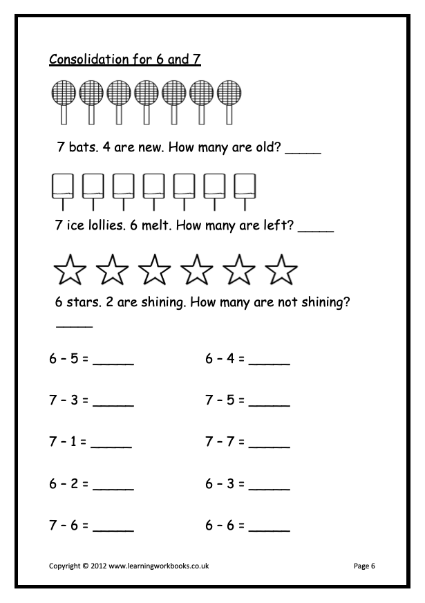 Subtraction to 10