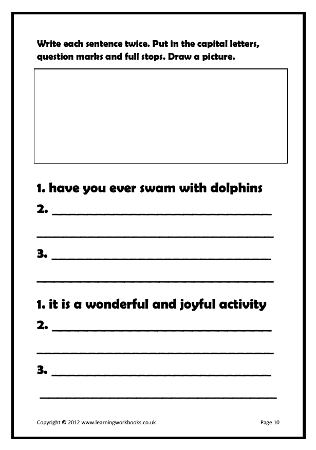 Writing Sentences Workbook 10