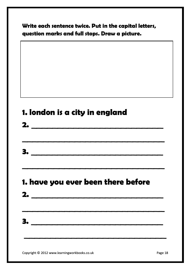 Writing Sentences Workbook 10