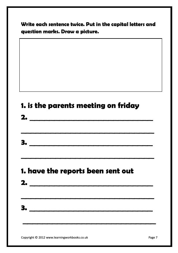 Writing Sentences Workbook 10