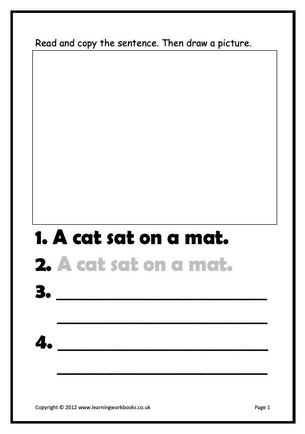 Writing Sentences Workbook 1