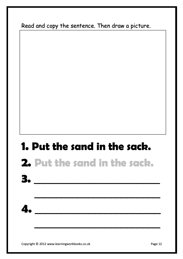 Writing Sentences Workbook 1