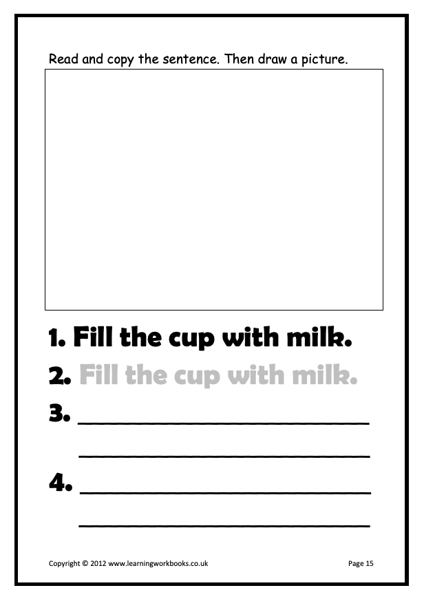 Writing Sentences Workbook 1