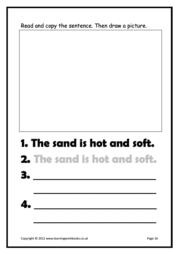 Writing Sentences Workbook 1