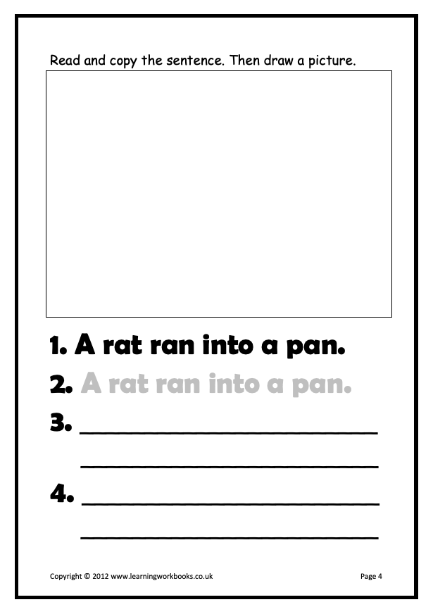 Writing Sentences Workbook 1