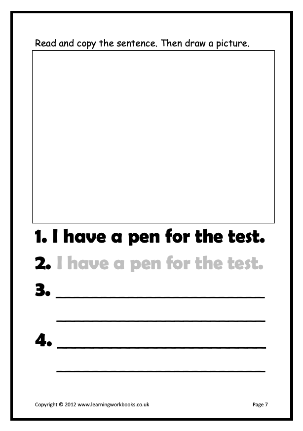 Writing Sentences Workbook 2